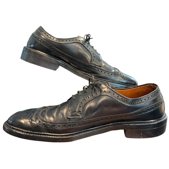 VTG Bass Black DuPont Corfam Full Brogue Longwing Wingtip Derby Shoes Mens 12 AA main image 8